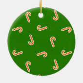 Vrolijk Kerstmis snoepjes groen Keramisch Ornament (Achterkant)