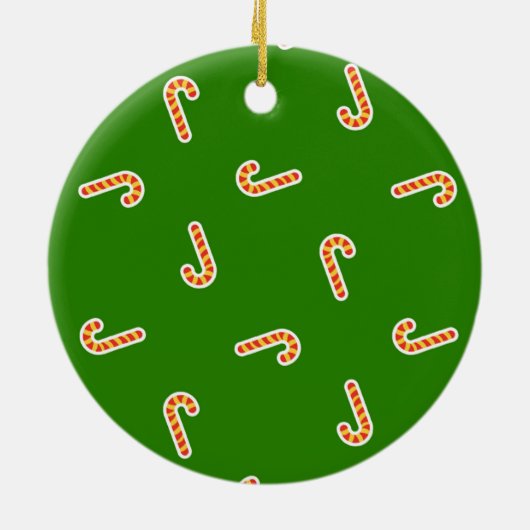 Vrolijk Kerstmis snoepjes groen Keramisch Ornament (Achterkant)