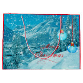 Vrolijk Kerstmis Snowy Village Large Cadeautasje (Achterkant)