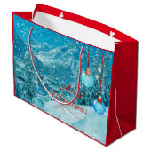 Vrolijk Kerstmis Snowy Village Large Cadeautasje (Achterkant Gekanteld)
