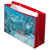 Vrolijk Kerstmis Snowy Village Large Cadeautasje (Voorkant Gekanteld)