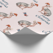 Vrolijk Kerstmis Sphynx Haarloze Kat Santa Hoed Cadeaupapier (Hoek)