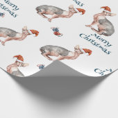 Vrolijk Kerstmis Sphynx Haarloze Kat Santa Hoed Cadeaupapier (Hoek)