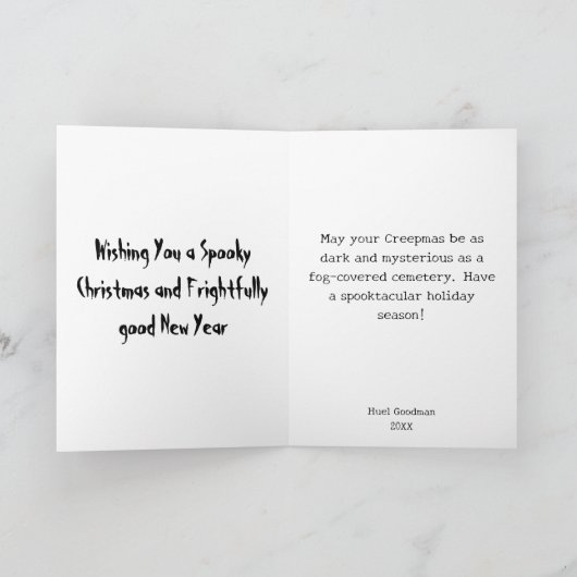 Vrolijk Kerstmis Spooky Gothic Ghost Kaart (Binnen)