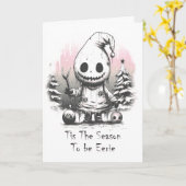 Vrolijk Kerstmis Spooky Gothic Ghost Kaart (Gele Bloem)