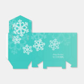 Vrolijk Kerstmis Stijlvolle Cyaan Snowflakes Patro Bedankdoosjes (Uitgevouwen)