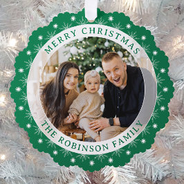 Vrolijk Kerstmis Stijlvolle Moderne Elegante Groen Ornament Kaart