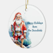 Vrolijk Kerstmis Surfen Santa Ornament (Links)