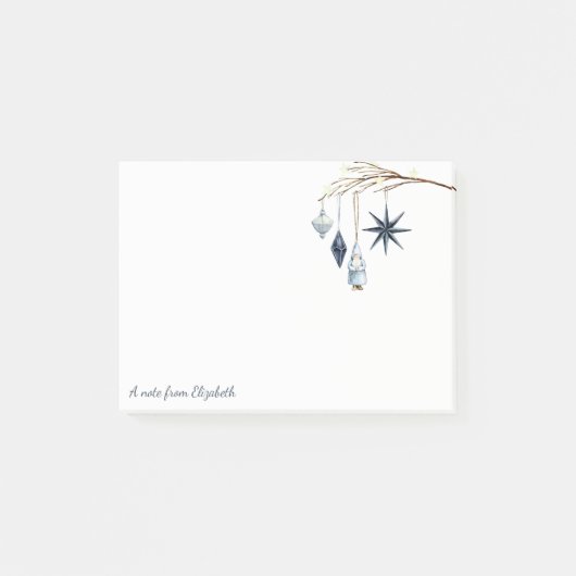 Vrolijk Kerstmis, Tak, Ballen, Kerstman, Sterren Post-it® Notes (Voorkant)