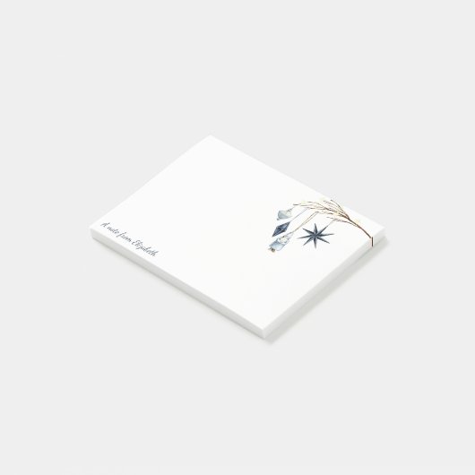 Vrolijk Kerstmis, Tak, Ballen, Kerstman, Sterren Post-it® Notes (Schuin)