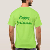 Vrolijk Kerstmis tekst Naam Santa Gift Gedrukt Bas T-shirt (Achterkant)