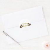 Vrolijk kerstmis tekst ontwerp ronde sticker (Envelop)