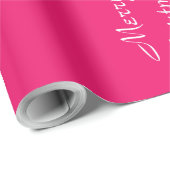 Vrolijk Kerstmis Tekst  Sjabloon Rood Elegant Cadeaupapier (Rol Hoek)