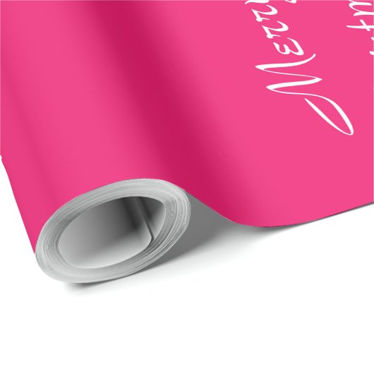 Vrolijk Kerstmis Tekst  Sjabloon Rood Elegant Cadeaupapier (Rol Hoek)