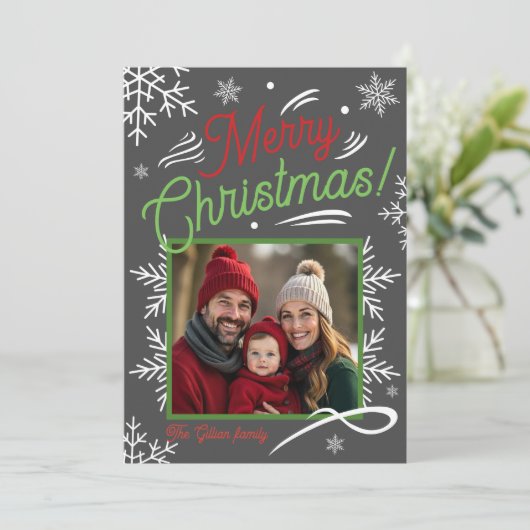 Vrolijk Kerstmis Traditioneel Feestdagenkaart (Staand voorkant)