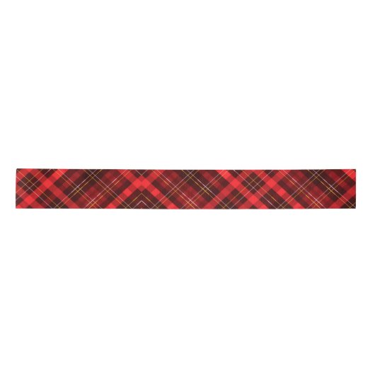 Vrolijk Kerstmis Traditioneel Rood Plaid Tartan Satijnen Lint (Voorkant)