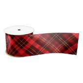 Vrolijk Kerstmis Traditioneel Rood Plaid Tartan Satijnen Lint (Spoel)