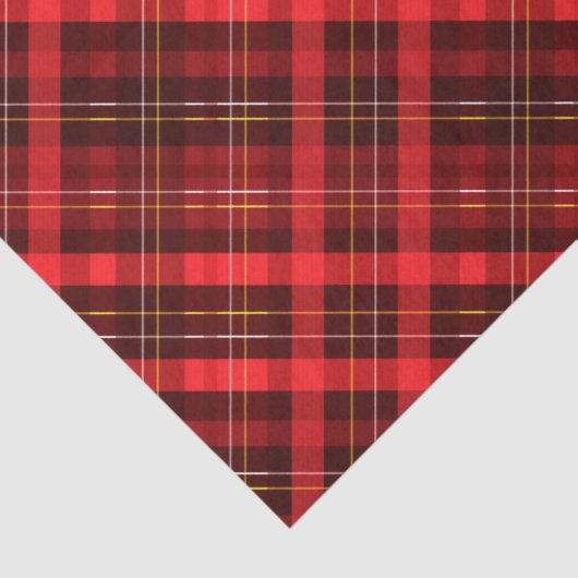 Vrolijk Kerstmis Traditioneel Rood Plaid Tartan Tissuepapier (Detail)