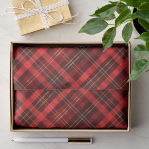 Vrolijk Kerstmis Traditioneel Rood Plaid Tartan Tissuepapier