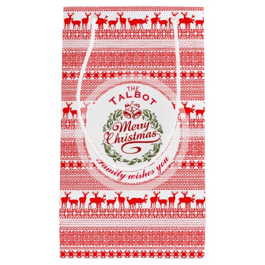 VROLIJK KERSTMIS Traditionele gepersonaliseerde S  Klein Cadeauzakje (Voorkant)