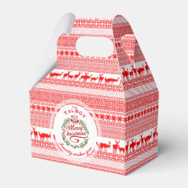 VROLIJK KERSTMIS Traditionele Naam Favor Box Gable Bedankdoosjes