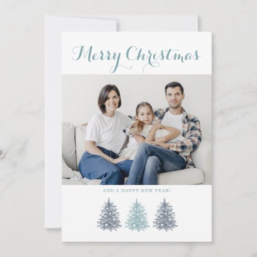 Vrolijk Kerstmis  Tree Foto Feestdagenkaart (Voorkant)
