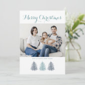 Vrolijk Kerstmis  Tree Foto Feestdagenkaart (Staand voorkant)