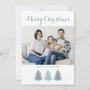 Vrolijk Kerstmis Tree Foto Feestdagenkaart