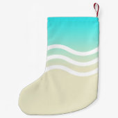 Vrolijk Kerstmis Tropische Vis Strand Golven Sanda Kleine Kerstsok (Achterkant)