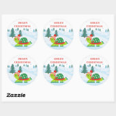 Vrolijk Kerstmis Turtle Schaatsen Stickers (Vel)