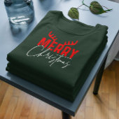 Vrolijk Kerstmis Typografie Antlers T-shirt