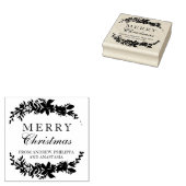Vrolijk Kerstmis typografie blad chique winter Rubberstempel (Gestempeld)