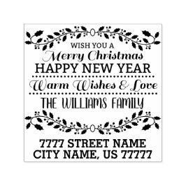 VROLIJK KERSTMIS typografie Familie Retouradres Zelfinktende Stempel