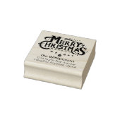 Vrolijk Kerstmis Typografie Retouradres Rubberstempel (Stempel)