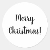 Vrolijk Kerstmis Typografie Script Ronde Sticker (Voorkant)