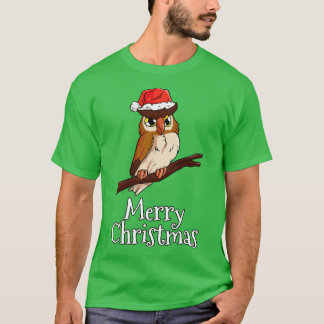 Vrolijk Kerstmis Uil Santas Pet Uil T-shirt
