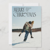 Vrolijk Kerstmis Unieke Typografie Foto Feestdagenkaart (Voorkant)