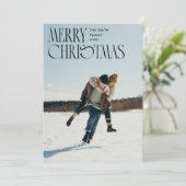 Vrolijk Kerstmis Unieke Typografie Foto Feestdagenkaart (Staand voorkant)
