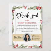 Vrolijk Kerstmis Vastgoed Foto Dank u Kaart (Voorkant)