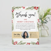 Vrolijk Kerstmis Vastgoed Foto Dank u Kaart (Staand voorkant)