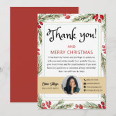 Vrolijk Kerstmis Vastgoed Foto Dank u Kaart (Voorkant / Achterkant)