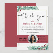 Vrolijk Kerstmis Vastgoed Foto Dank u Kaart (Voorkant / Achterkant)