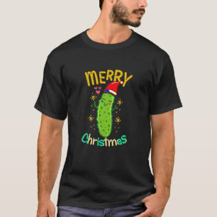 Vrolijk Kerstmis Vegan Grappige Komkommer Groente T-shirt
