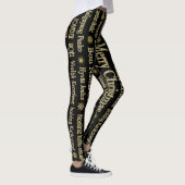 Vrolijk Kerstmis Verschillende Talen Gouden Glitte Leggings (Rechts)