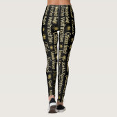Vrolijk Kerstmis Verschillende Talen Gouden Glitte Leggings (Achterkant)