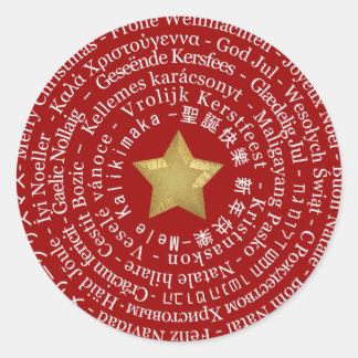 Vrolijk Kerstmis Verschillende Talen Sticker