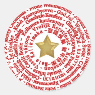 Vrolijk Kerstmis Verschillende Talen Sticker