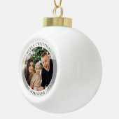 Vrolijk Kerstmis Verse Moderne Stijl Familie Foto Keramische Bal Ornament (Rechts)