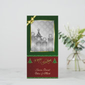 Vrolijk Kerstmis Verticale Gouden Afwerking Fotoka Feestdagenkaart (Staand voorkant)