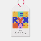 VROLIJK KERSTMIS VET TYPOGRAFIE CADEAULABEL (Voorkant)